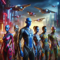 Sci-fi looking characters